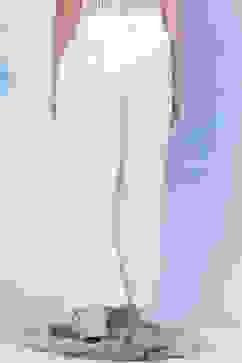 White Cotton Straight Solid Palazzo image number 4