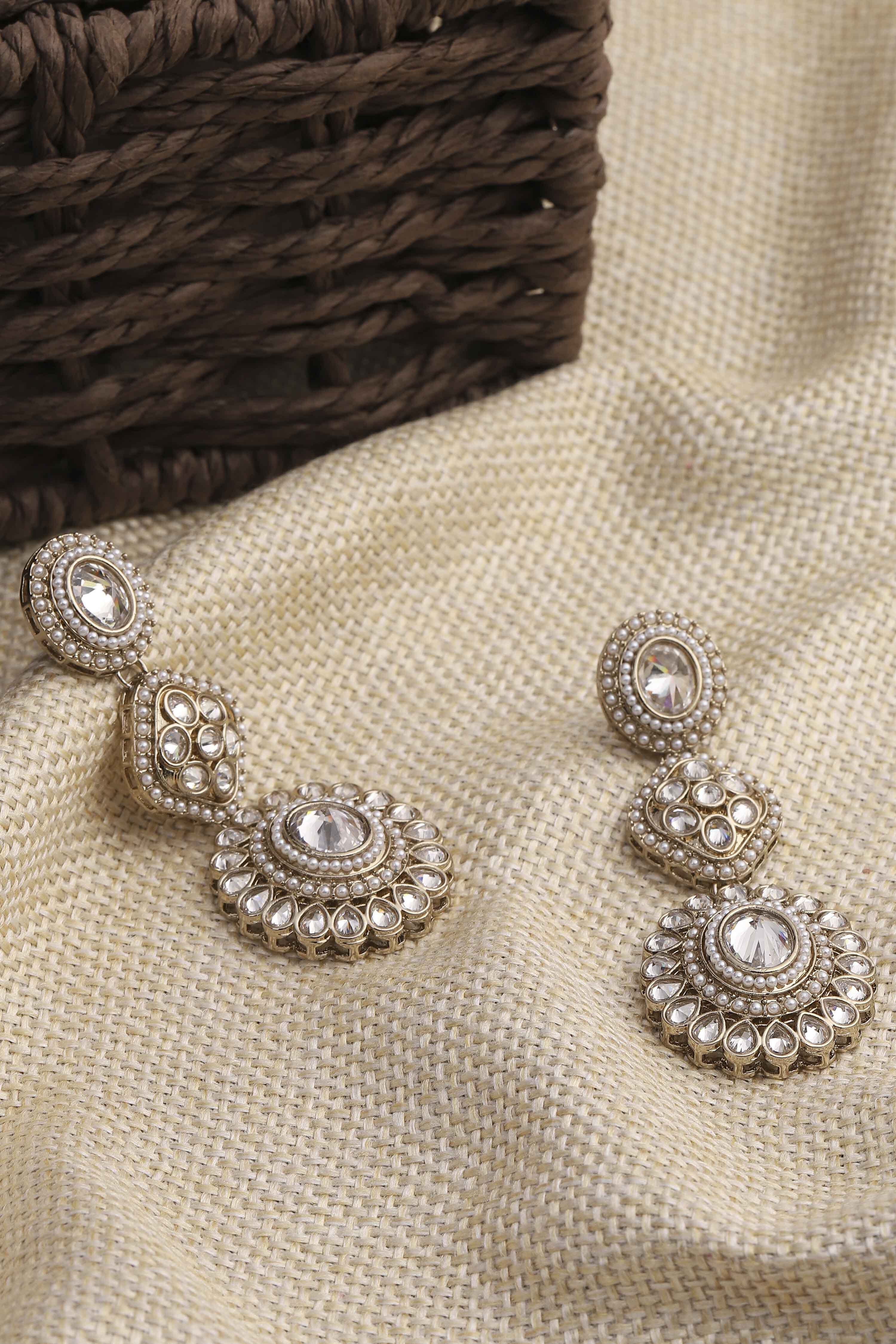 White Alloy Drop & Danglers image number 0