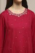 Pink Viscose Rayon Straight Dyed Kurta image number 1