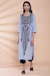 Blue Cotton Straight Printed Kurta