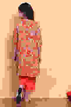 Coral Floral Asymmetric Suit Set image number 4