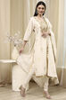 Blue Poly Chanderi Straight Suit Set image number 5