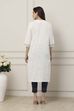 White Cotton Straight Kurta image number 3