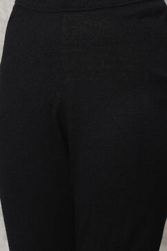 Black Straight Wool Acrylic Leggings image number 1