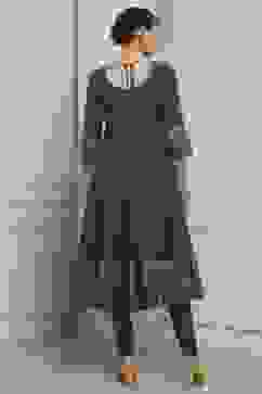 Teal Cotton Printed Anarkali Suit Set image number 4