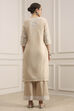 Beige Chanderi Straight Dyed Suit Set image number 4