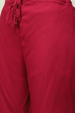 Pink Art Silk Straight Kurta Palazzo Suit Set image number 2