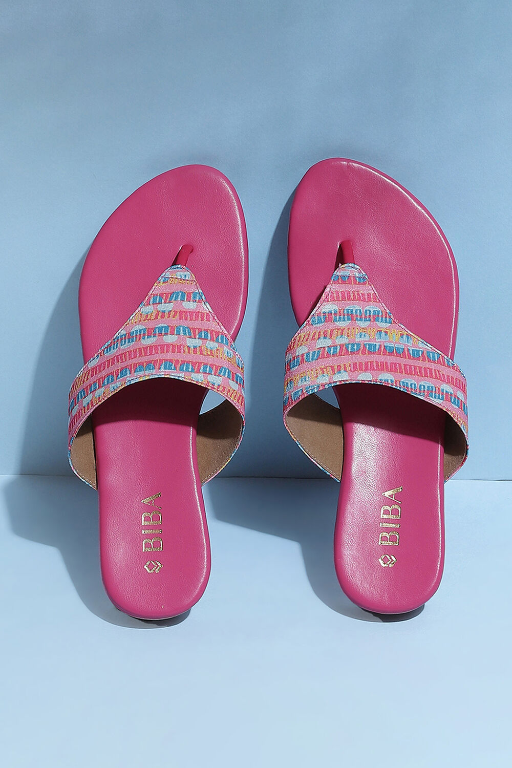 Pink Fabric Thong Sandals