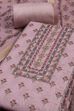 Cream-Toned Muslin Rajasthani Print Unstitched Suit Set image number 1