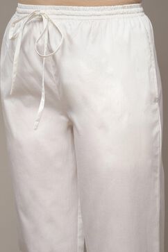 Off White Cotton Straight Pant image number 1