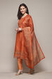 Peach Chanderi Unstitched Suit Set image number 0