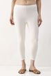 Maroon Cotton Lycra Solid Fitted Cropped Leggings image number 4