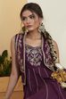 Purple Cotton Silk Kalidar Dress image number 1
