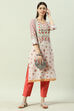 White Cotton Straight Kurta image number 5