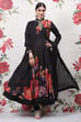 Rohit Bal Black Cotton Silk Anarkali Printed Suit Set image number 7
