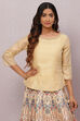 Beige Straight Art Silk Short Yarndyed Kurti image number 2