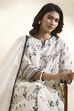 Off White Cotton Silk Kalidar Suit Set image number 1