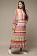 Off White Cotton Blend Tiered Dress image number 4