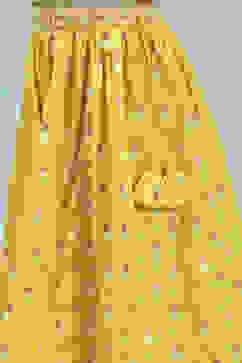 Yellow Cotton Printed Regular Lehenga Set image number 2
