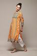 Ochre LIVA Straight Printed Kurta image number 5