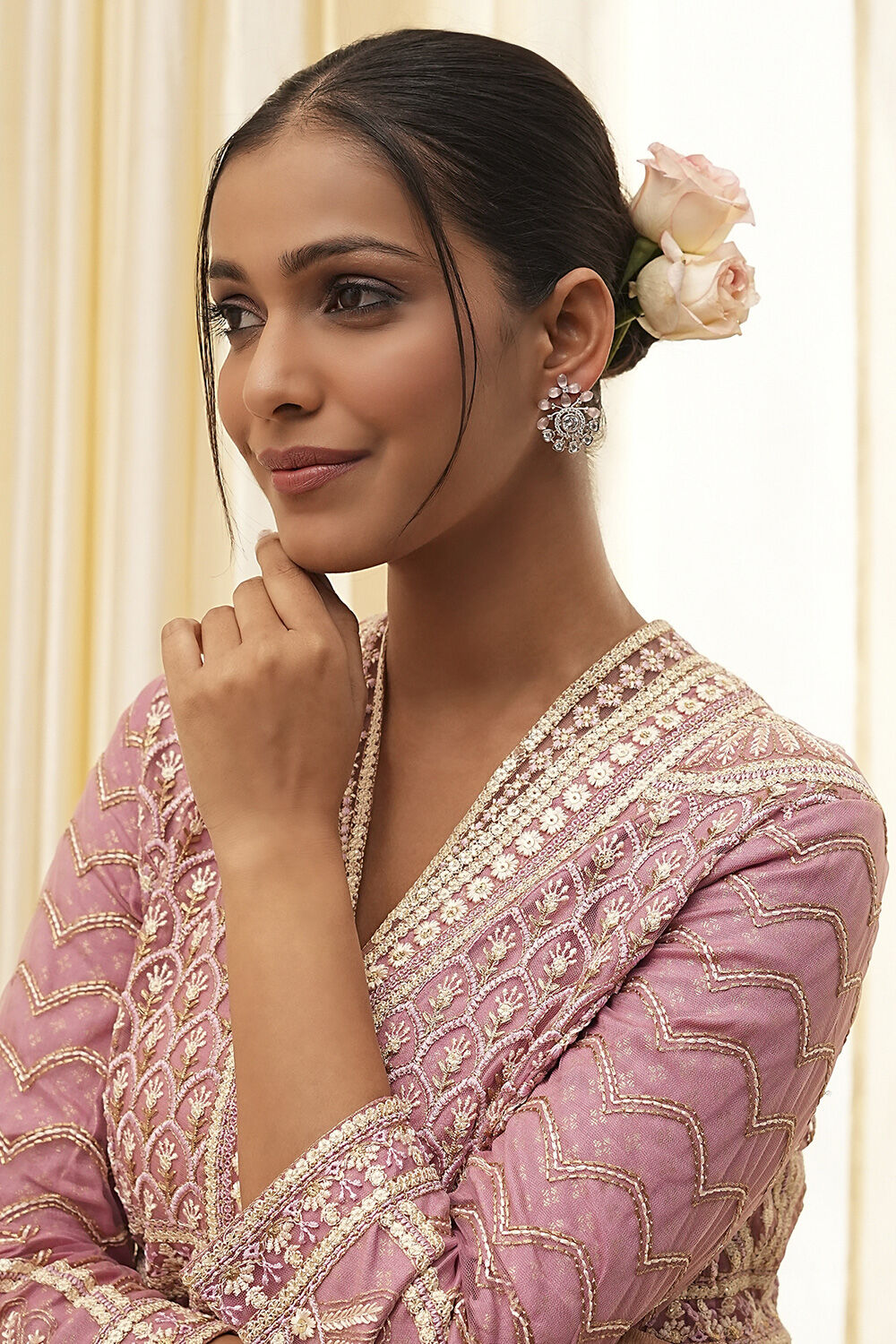 Light Pink Stone Earrings image number 3