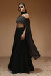 Black Art Silk Regular Lehenga Set image number 3