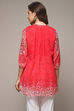 Red Cotton Blend Printed Kurti image number 2