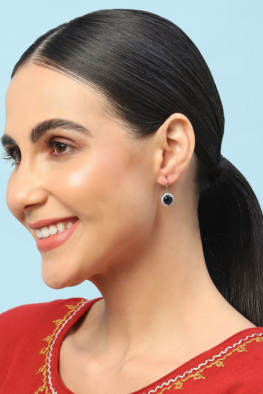 Dark Blue Brass earrings image number 3