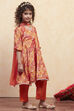 Coral Pink Polyester Flared Suit Set image number 5