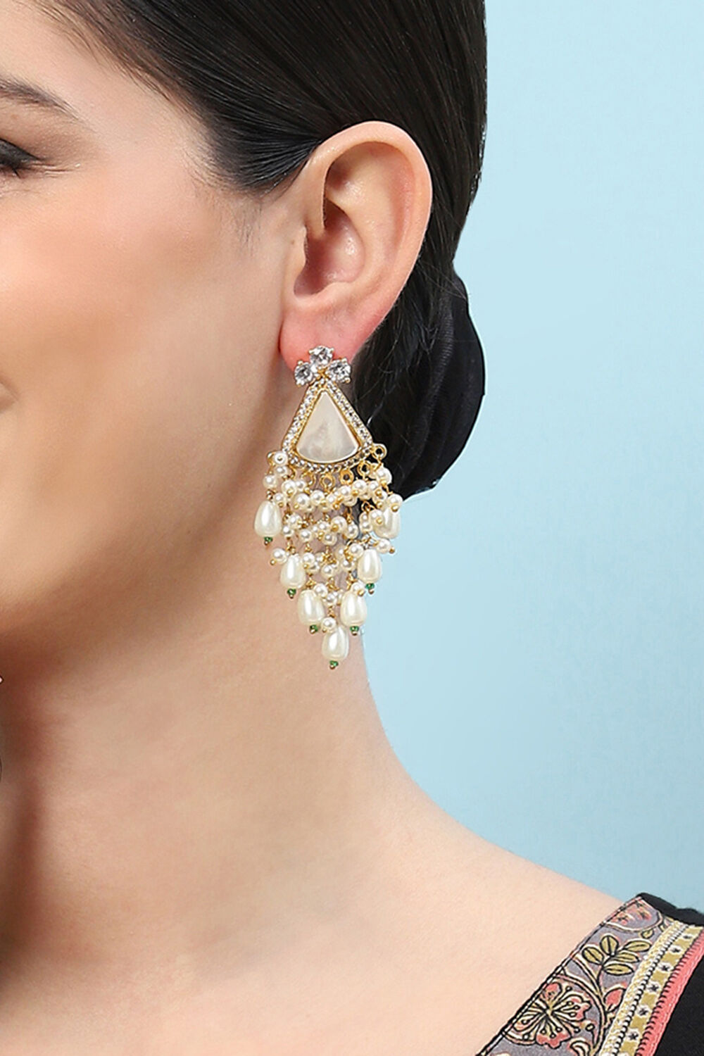 White Brass Earrings image number 1