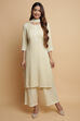 Pale Yellow Poly Staple Straight Suit Set