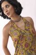 Mustard Cotton Printed A Line Short Kurti image number 1