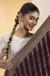 Purple Poly Printed Banarasi Dupatta image number 1