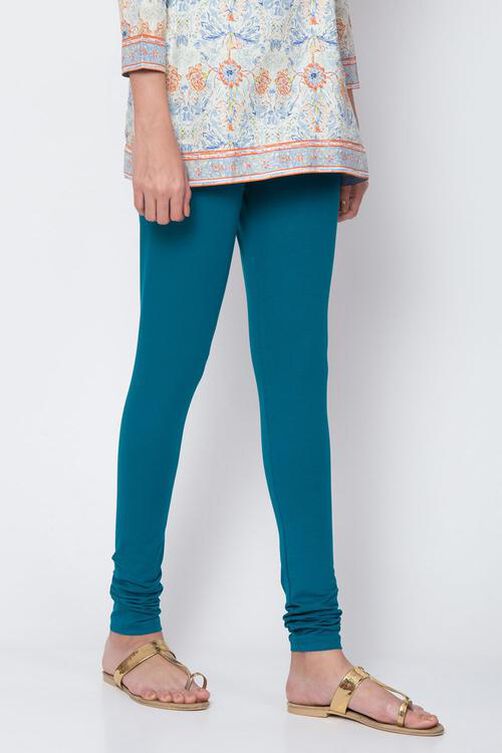 Fuschia Cotton Blend Solid Churidar image number 2