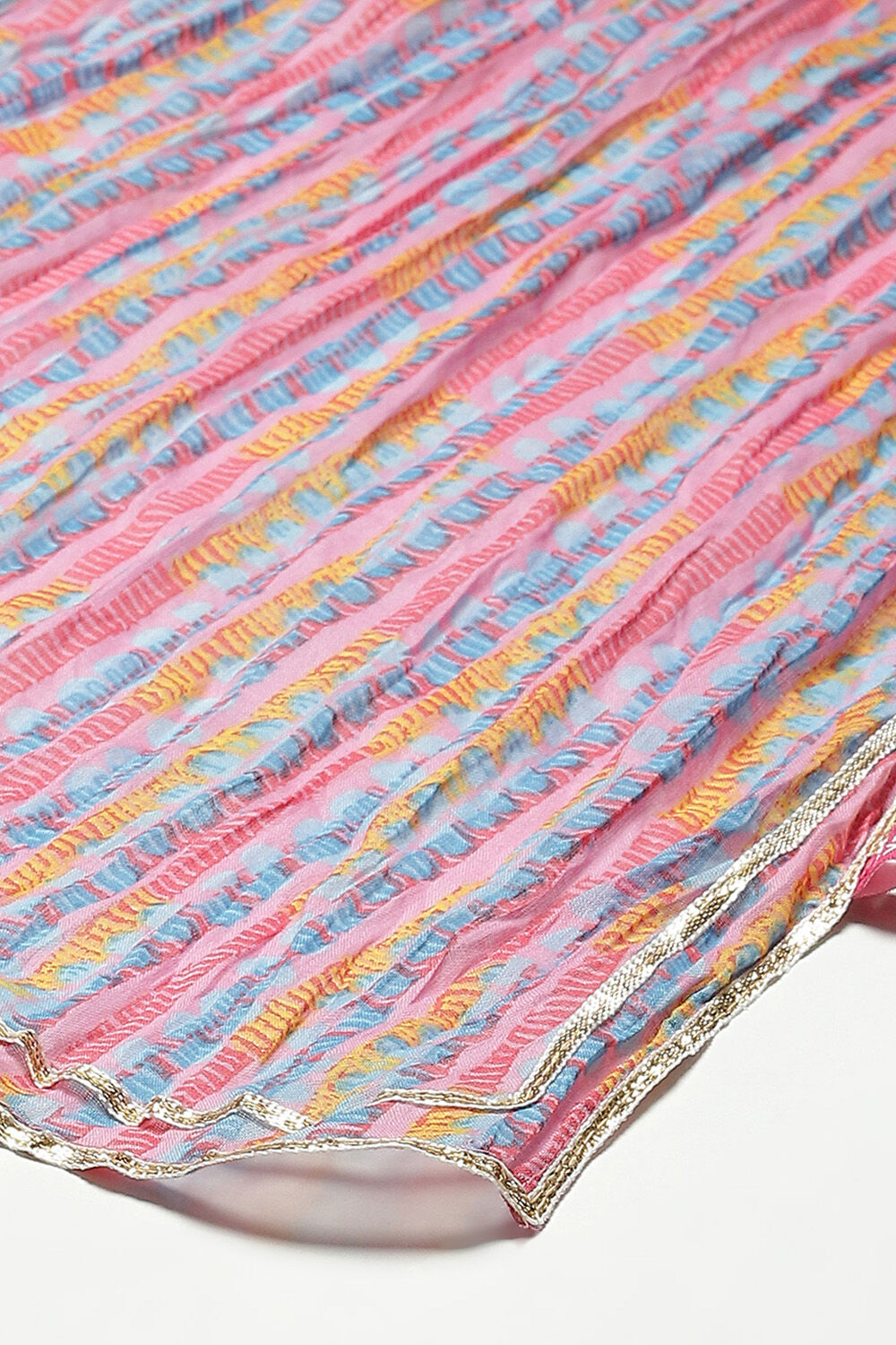 Light Blue Cotton Gathered Kurta Garara Suit Set image number 3