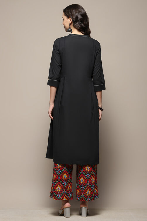 Charcoal Grey Cotton Pleated Kalidar Suit Set