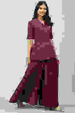 Purple Cotton Straight 2 Piece Set image number 3