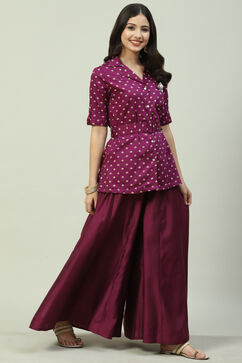 Purple Cotton Straight 2 Piece Set image number 3