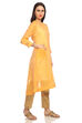Yellow A-Line Art Silk Yarndyed Kurta image number 2