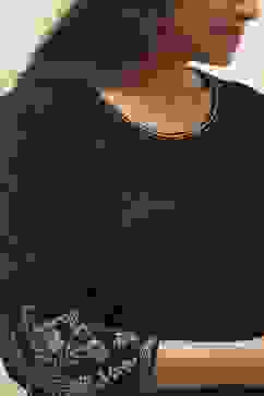 Black Daffodil Straight Printed Kurti image number 1