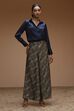 Navy Blue Art Silk Sequinned Co-ord Set