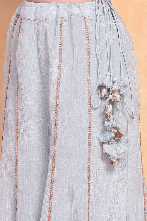 Pastel Blue Polyester A-line Suit Set image number 2