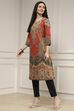 Blue Cotton Printed Straight Kurta image number 2