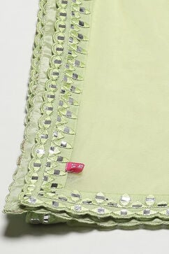 Green Modal Blend Straight Embroidered Lehenga Set image number 3