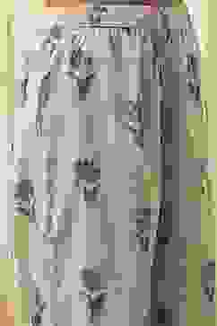 Beige and Blue Printed Front Open Kurta Set image number 2