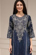 Blue Pure Cotton Printed Straight Suit Set image number 1