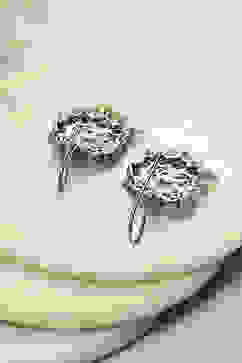 Navy-White Brass Drop & Danglers image number 2