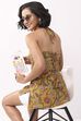 Mustard Cotton Printed A Line Short Kurti image number 3