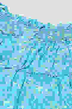 Aqua Printed Rayon Strappy Jumpsuit With Embroidered Yoke image number 1