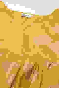 Golden Yellow Cotton Blend Tiered Printed Dress image number 1